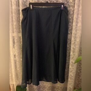 Sag Harbor Blue & White Polka Dot A-Line Skirt | Size Large